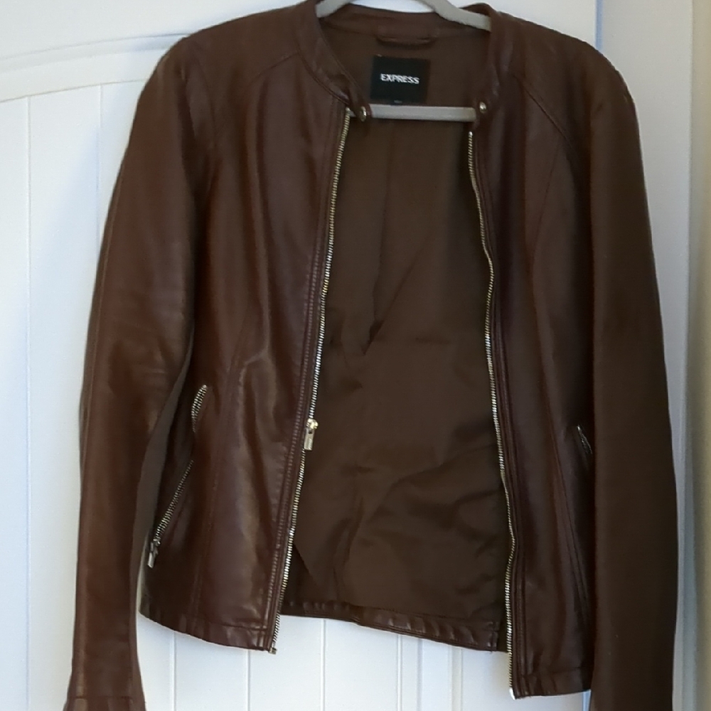 Express Brown Leather Jacket